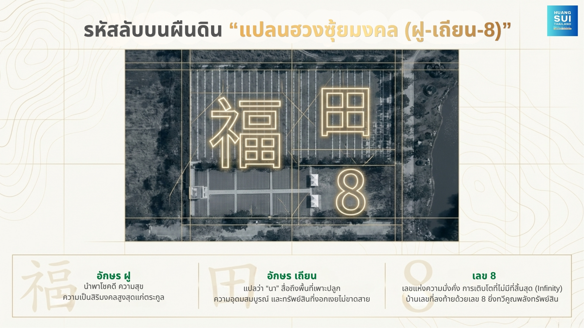 รหัสลับบนผืนดิน “แปลนฮวงซุ้ยมงคล (ฝู-เถียน-8)”