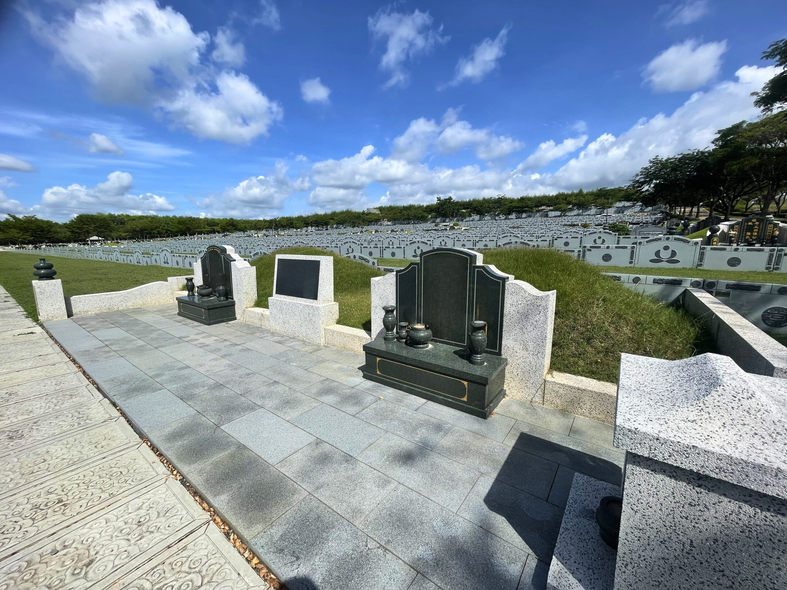แบบสุสาน DA-02 หิน Green Granite แปลงฝังคู่ Zone A