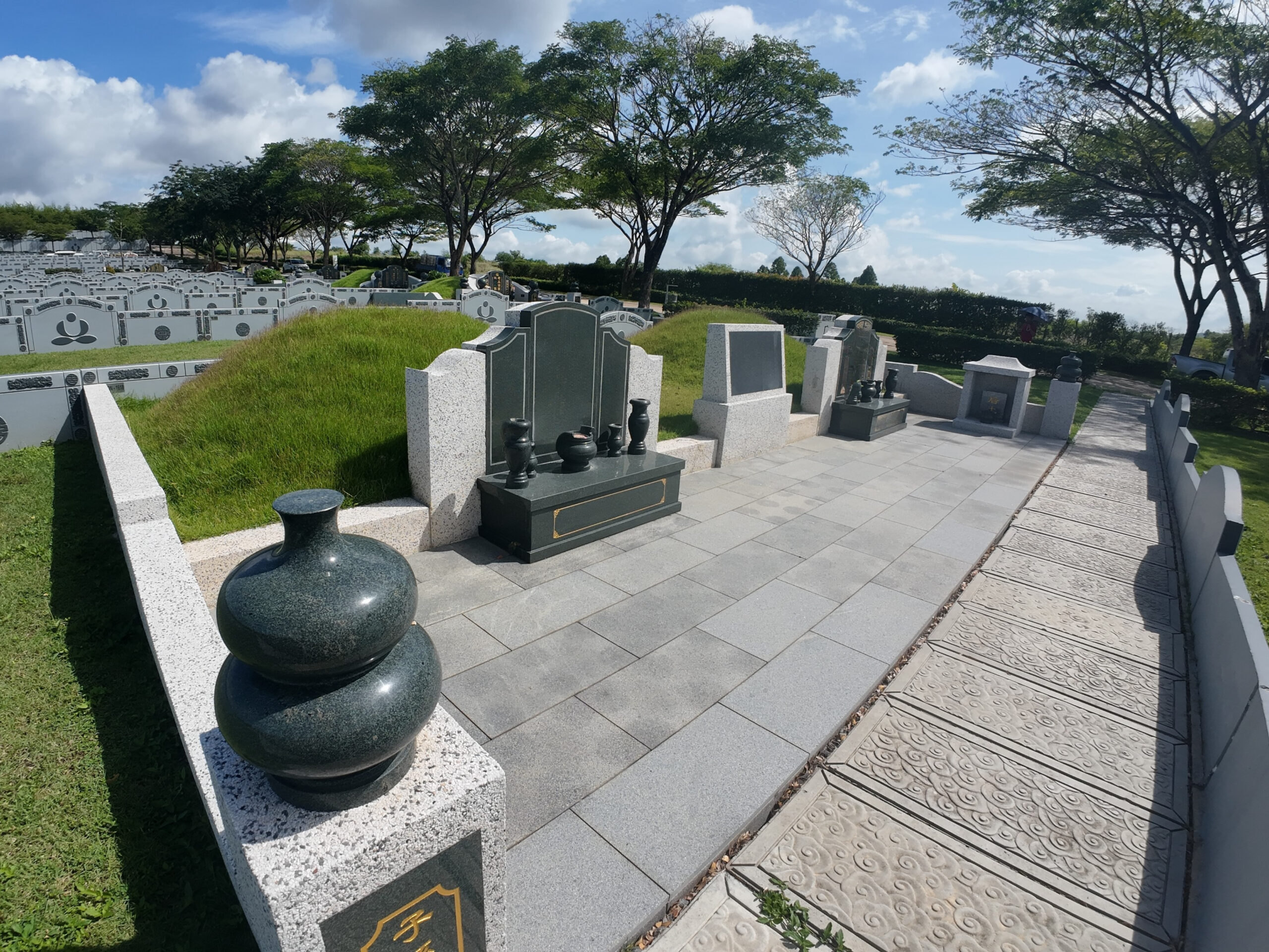 แบบสุสาน DA-01 หิน Green Granite แปลงฝังคู่ Zone A
